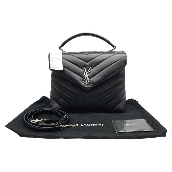 YSL Loulou Top Handle Black Leather Shoulder - Picture 3 of 10